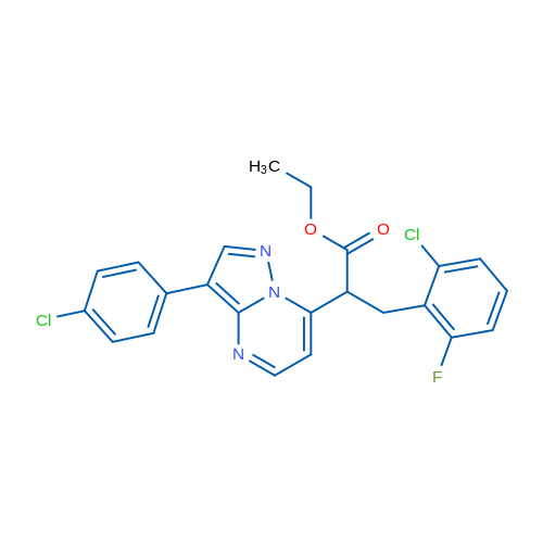 Ethyl 3-(2-chloro-6-fluorophenyl)-2-[3-(4-chlorophenyl)pyrazolo[1,5-a]pyrimidin-7-yl]propanoate 1g