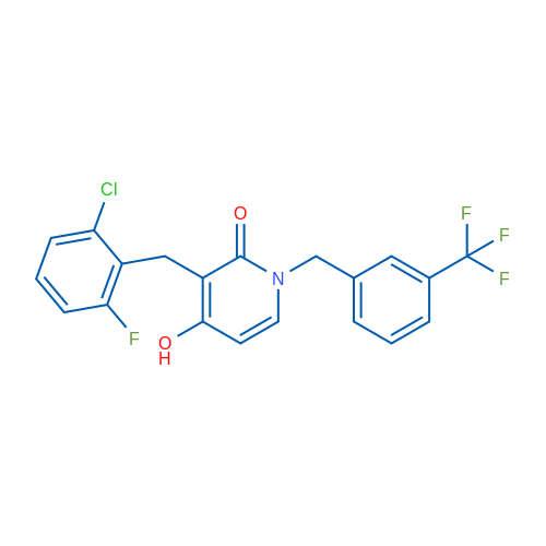 3-[(2-Chloro-6-fluorophenyl)methyl]-4-hydroxy-1-{[3-(trifluoromethyl)phenyl]methyl}-1,2-dihydropyridin-2-one 1g