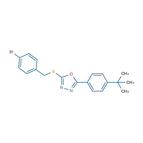 2-{[(4-bromophenyl)methyl]sulfanyl}-5-(4-tert-butylphenyl)-1,3,4-oxadiazole 1g