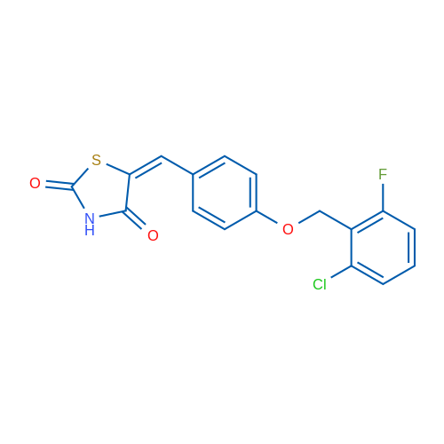 (5E)-5-({4-[(2-chloro-6-fluorophenyl)methoxy]phenyl}methylidene)-1,3-thiazolidine-2,4-dione 1g