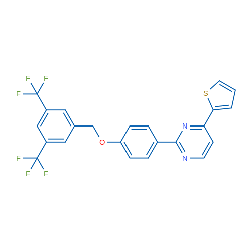 2-(4-{[3,5-bis(trifluoromethyl)phenyl]methoxy}phenyl)-4-(thiophen-2-yl)pyrimidine 1g
