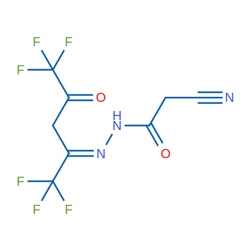 2-Cyano-N'-[(2E)-1,1,1,5,5,5-hexafluoro-4-oxopentan-2-ylidene]acetohydrazide 1g