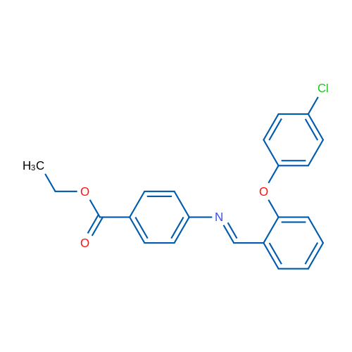 Ethyl 4-[(E)-{[2-(4-chlorophenoxy)phenyl]methylidene}amino]benzoate 50mg