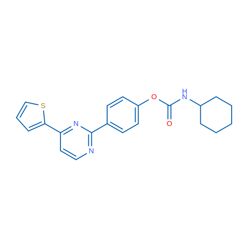 4-[4-(Thiophen-2-yl)pyrimidin-2-yl]phenyl N-cyclohexylcarbamate 1g