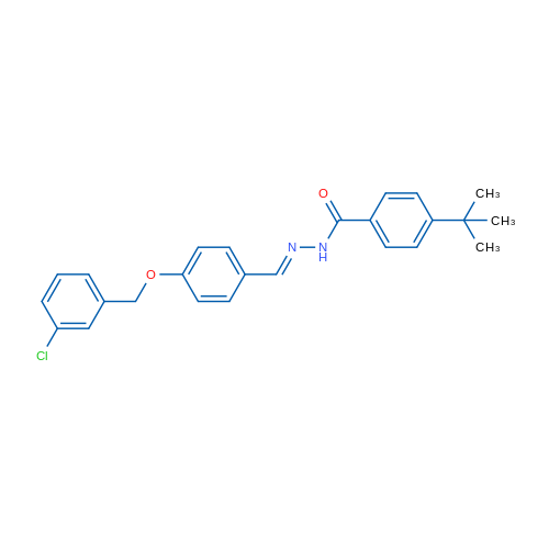 4-tert-Butyl-N'-[(1E)-{4-[(3-chlorophenyl)methoxy]phenyl}methylidene]benzohydrazide 1g