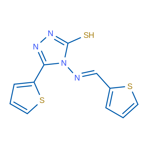 5-(Thiophen-2-yl)-4-[(E)-[(thiophen-2-yl)methylidene]amino]-4H-1,2,4-triazole-3-thiol 1g