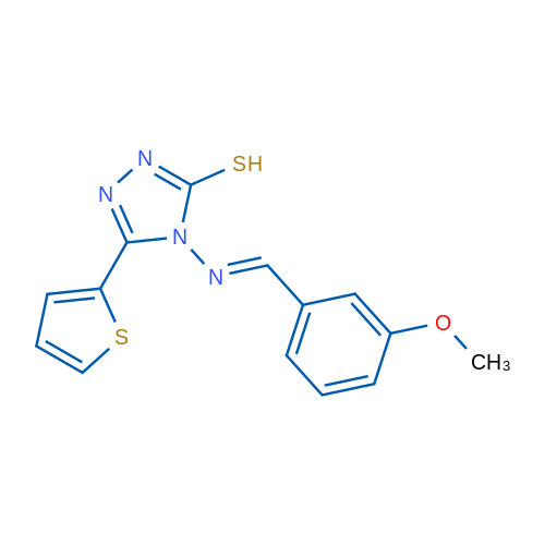 4-[(E)-[(3-Methoxyphenyl)methylidene]amino]-5-(thiophen-2-yl)-4H-1,2,4-triazole-3-thiol 1g