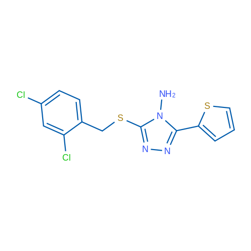 3-{[(2,4-dichlorophenyl)methyl]sulfanyl}-5-(thiophen-2-yl)-4H-1,2,4-triazol-4-amine 1g