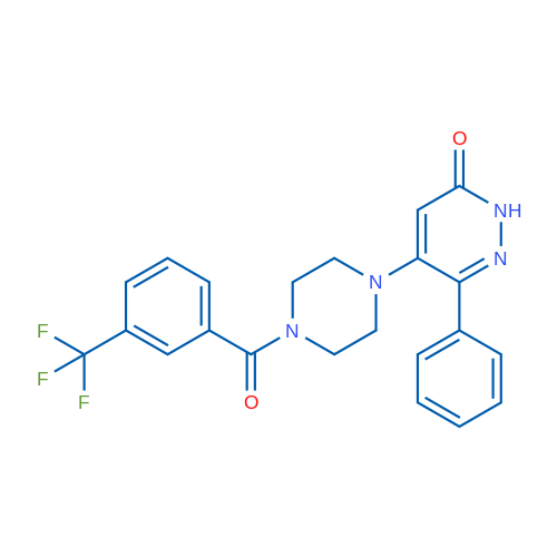 6-Phenyl-5-{4-[3-(trifluoromethyl)benzoyl]piperazin-1-yl}-2,3-dihydropyridazin-3-one 1g