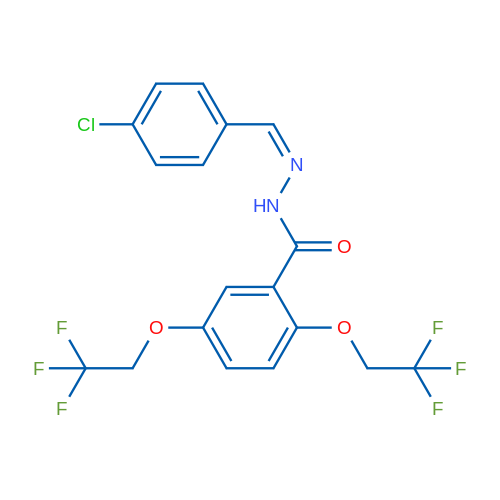 N'-[(1Z)-(4-Chlorophenyl)methylidene]-2,5-bis(2,2,2-trifluoroethoxy)benzohydrazide 1g