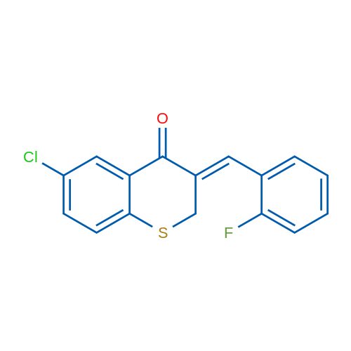 (3Z)-6-Chloro-3-[(2-fluorophenyl)methylidene]-3,4-dihydro-2H-1-benzothiopyran-4-one 1g