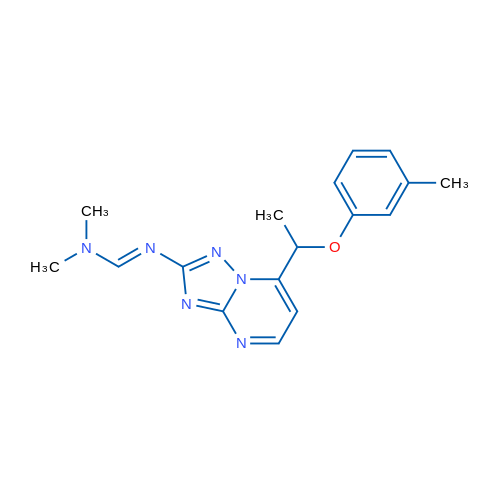 (E)-N,N-Dimethyl-N'-{7-[1-(3-methylphenoxy)ethyl]-[1,2,4]triazolo[1,5-a]pyrimidin-2-yl}methanimidamide 1g