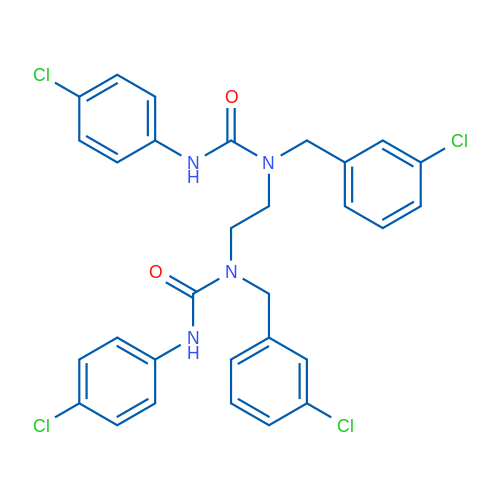 3-(4-Chlorophenyl)-1-(2-{[(4-chlorophenyl)carbamoyl][(3-chlorophenyl)methyl]amino}ethyl)-1-[(3-chlorophenyl)methyl]urea 1g
