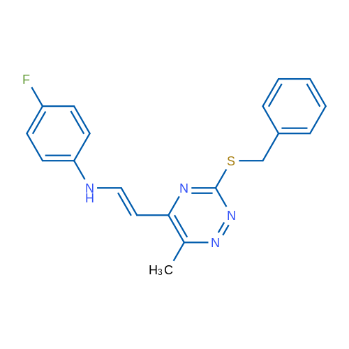 N-[(E)-2-[3-(Benzylsulfanyl)-6-methyl-1,2,4-triazin-5-yl]ethenyl]-4-fluoroaniline 1g