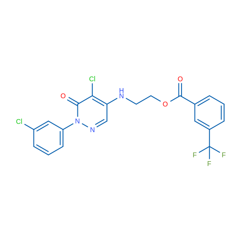 2-{[5-chloro-1-(3-chlorophenyl)-6-oxo-1,6-dihydropyridazin-4-yl]amino}ethyl 3-(trifluoromethyl)benzoate 1g