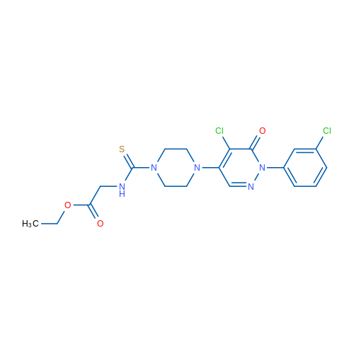 Ethyl 2-({4-[5-chloro-1-(3-chlorophenyl)-6-oxo-1,6-dihydropyridazin-4-yl]piperazine-1-carbothioyl}amino)acetate 1g