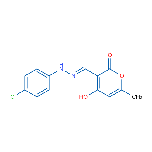 3-[(1E)-[2-(4-Chlorophenyl)hydrazin-1-ylidene]methyl]-4-hydroxy-6-methyl-2H-pyran-2-one 1g