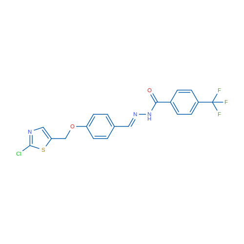N'-[(1E)-{4-[(2-chloro-1,3-thiazol-5-yl)methoxy]phenyl}methylidene]-4-(trifluoromethyl)benzohydrazide 1g