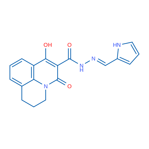 4-Hydroxy-2-oxo-N'-[(1E)-(1H-pyrrol-2-yl)methylidene]-1-azatricyclo[7.3.1.0^{5,13}]trideca-3,5(13),6,8-tetraene-3-carbohydrazide 1g