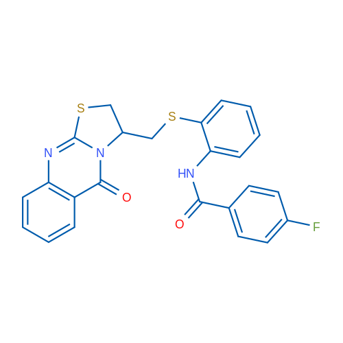 4-Fluoro-N-{2-[({5-oxo-2H,3H,5H-[1,3]thiazolo[2,3-b]quinazolin-3-yl}methyl)sulfanyl]phenyl}benzamide 1g