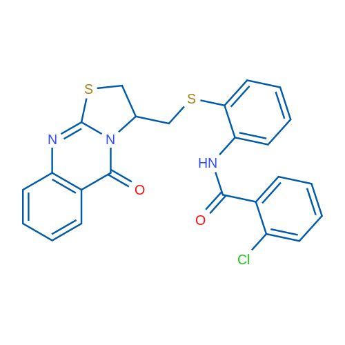 2-Chloro-N-{2-[({5-oxo-2H,3H,5H-[1,3]thiazolo[2,3-b]quinazolin-3-yl}methyl)sulfanyl]phenyl}benzamide 1g