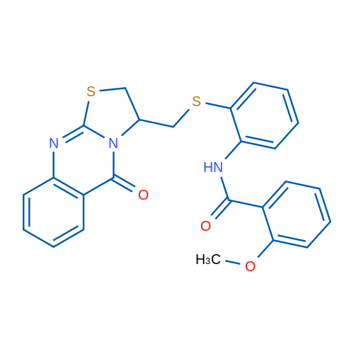 2-Methoxy-N-{2-[({5-oxo-2H,3H,5H-[1,3]thiazolo[2,3-b]quinazolin-3-yl}methyl)sulfanyl]phenyl}benzamide 1g