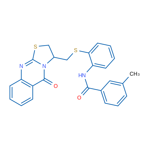 3-Methyl-N-{2-[({5-oxo-2H,3H,5H-[1,3]thiazolo[2,3-b]quinazolin-3-yl}methyl)sulfanyl]phenyl}benzamide 1g