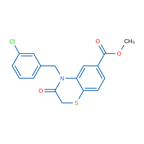 Methyl 4-[(3-chlorophenyl)methyl]-3-oxo-3,4-dihydro-2H-1,4-benzothiazine-6-carboxylate 1g