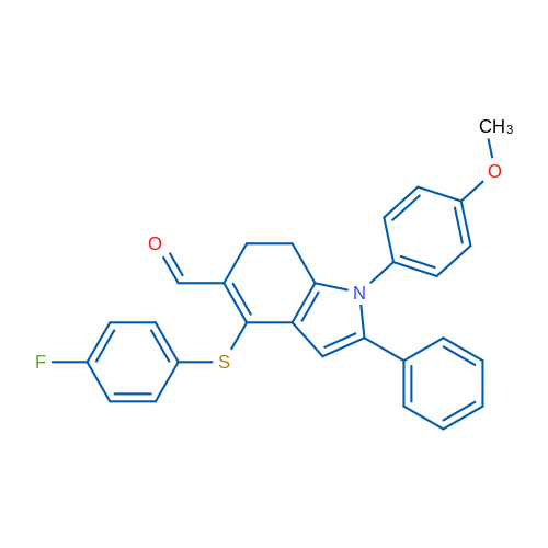4-[(4-Fluorophenyl)sulfanyl]-1-(4-methoxyphenyl)-2-phenyl-6,7-dihydro-1H-indole-5-carbaldehyde 1g