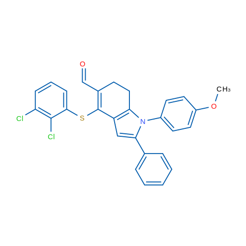4-[(2,3-Dichlorophenyl)sulfanyl]-1-(4-methoxyphenyl)-2-phenyl-6,7-dihydro-1H-indole-5-carbaldehyde 1g
