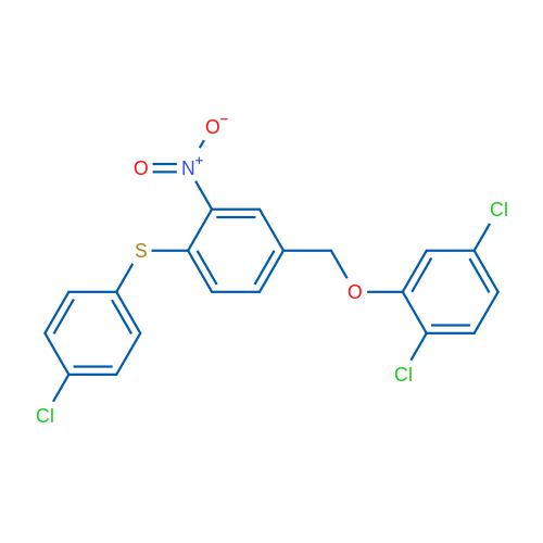 1-[(4-Chlorophenyl)sulfanyl]-4-[(2,5-dichlorophenoxy)methyl]-2-nitrobenzene 1g