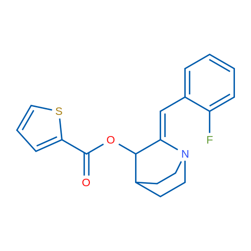 (2Z)-2-[(2-Fluorophenyl)methylidene]-1-azabicyclo[2.2.2]octan-3-yl thiophene-2-carboxylate 1g