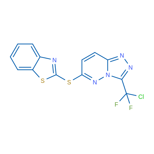 2-{[3-(chlorodifluoromethyl)-[1,2,4]triazolo[4,3-b]pyridazin-6-yl]sulfanyl}-1,3-benzothiazole 1g