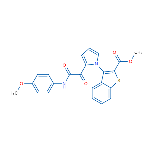 Methyl 3-(2-{[(4-methoxyphenyl)carbamoyl]carbonyl}-1H-pyrrol-1-yl)-1-benzothiophene-2-carboxylate 1g