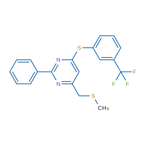 4-[(Methylsulfanyl)methyl]-2-phenyl-6-{[3-(trifluoromethyl)phenyl]sulfanyl}pyrimidine 1g