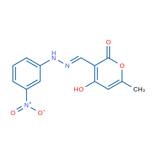 4-Hydroxy-6-methyl-3-[(1E)-[2-(3-nitrophenyl)hydrazin-1-ylidene]methyl]-2H-pyran-2-one 1g