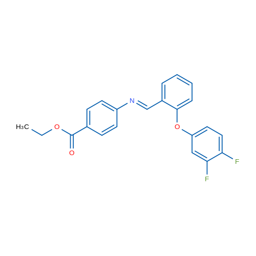 Ethyl 4-[(E)-{[2-(3,4-difluorophenoxy)phenyl]methylidene}amino]benzoate 1g