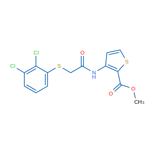 Methyl 3-{2-[(2,3-dichlorophenyl)sulfanyl]acetamido}thiophene-2-carboxylate 1g