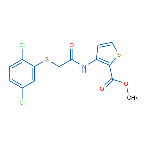 Methyl 3-{2-[(2,5-dichlorophenyl)sulfanyl]acetamido}thiophene-2-carboxylate 1g