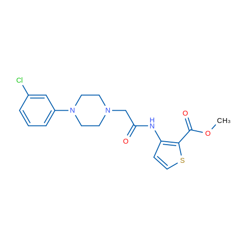 Methyl 3-{2-[4-(3-chlorophenyl)piperazin-1-yl]acetamido}thiophene-2-carboxylate 1g