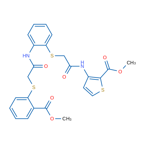 Methyl 3-(2-{[2-(2-{[2-(methoxycarbonyl)phenyl]sulfanyl}acetamido)phenyl]sulfanyl}acetamido)thiophene-2-carboxylate 1g