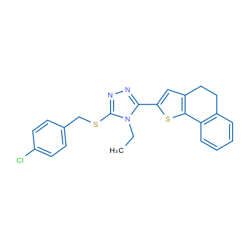 3-{[(4-chlorophenyl)methyl]sulfanyl}-4-ethyl-5-{4H,5H-naphtho[1,2-b]thiophen-2-yl}-4H-1,2,4-triazole 1g