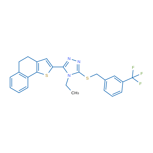 4-Ethyl-3-{4H,5H-naphtho[1,2-b]thiophen-2-yl}-5-({[3-(trifluoromethyl)phenyl]methyl}sulfanyl)-4H-1,2,4-triazole 1g