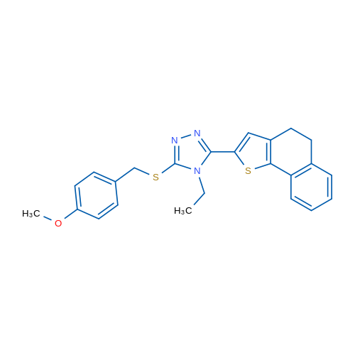 4-Ethyl-3-{[(4-methoxyphenyl)methyl]sulfanyl}-5-{4H,5H-naphtho[1,2-b]thiophen-2-yl}-4H-1,2,4-triazole 1g