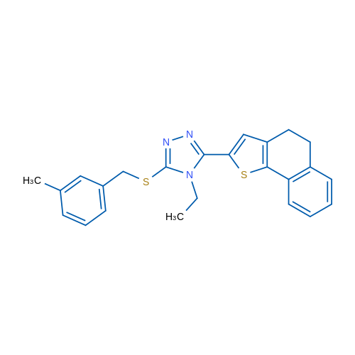 4-Ethyl-3-{[(3-methylphenyl)methyl]sulfanyl}-5-{4H,5H-naphtho[1,2-b]thiophen-2-yl}-4H-1,2,4-triazole 1g