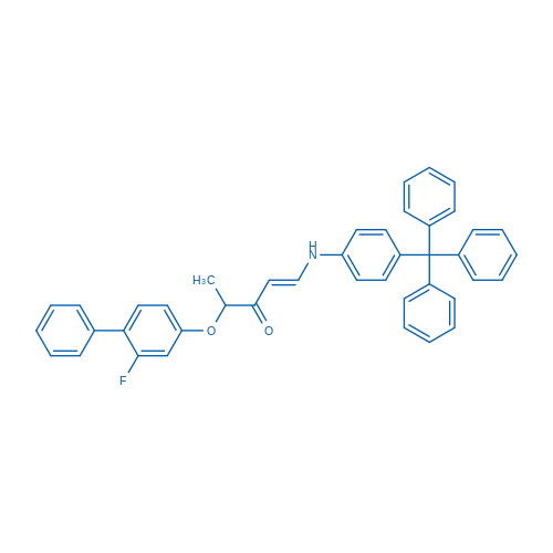 (1E)-4-({2-fluoro-[1,1'-biphenyl]-4-yl}oxy)-1-{[4-(triphenylmethyl)phenyl]amino}pent-1-en-3-one 50mg