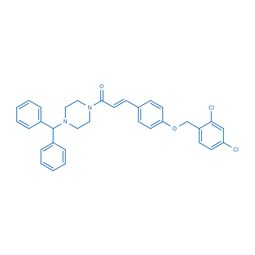 (2E)-3-{4-[(2,4-dichlorophenyl)methoxy]phenyl}-1-[4-(diphenylmethyl)piperazin-1-yl]prop-2-en-1-one 50mg