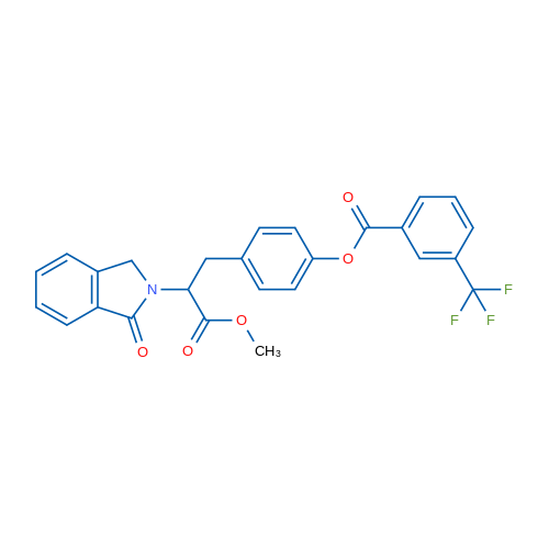 4-[3-Methoxy-3-oxo-2-(1-oxo-2,3-dihydro-1H-isoindol-2-yl)propyl]phenyl 3-(trifluoromethyl)benzoate 1g