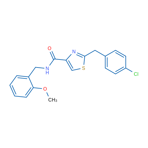 2-[(4-Chlorophenyl)methyl]-N-[(2-methoxyphenyl)methyl]-1,3-thiazole-4-carboxamide 1g