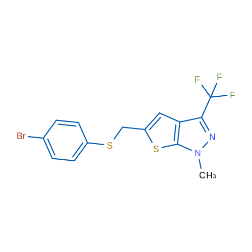 5-{[(4-bromophenyl)sulfanyl]methyl}-1-methyl-3-(trifluoromethyl)-1H-thieno[2,3-c]pyrazole 1g